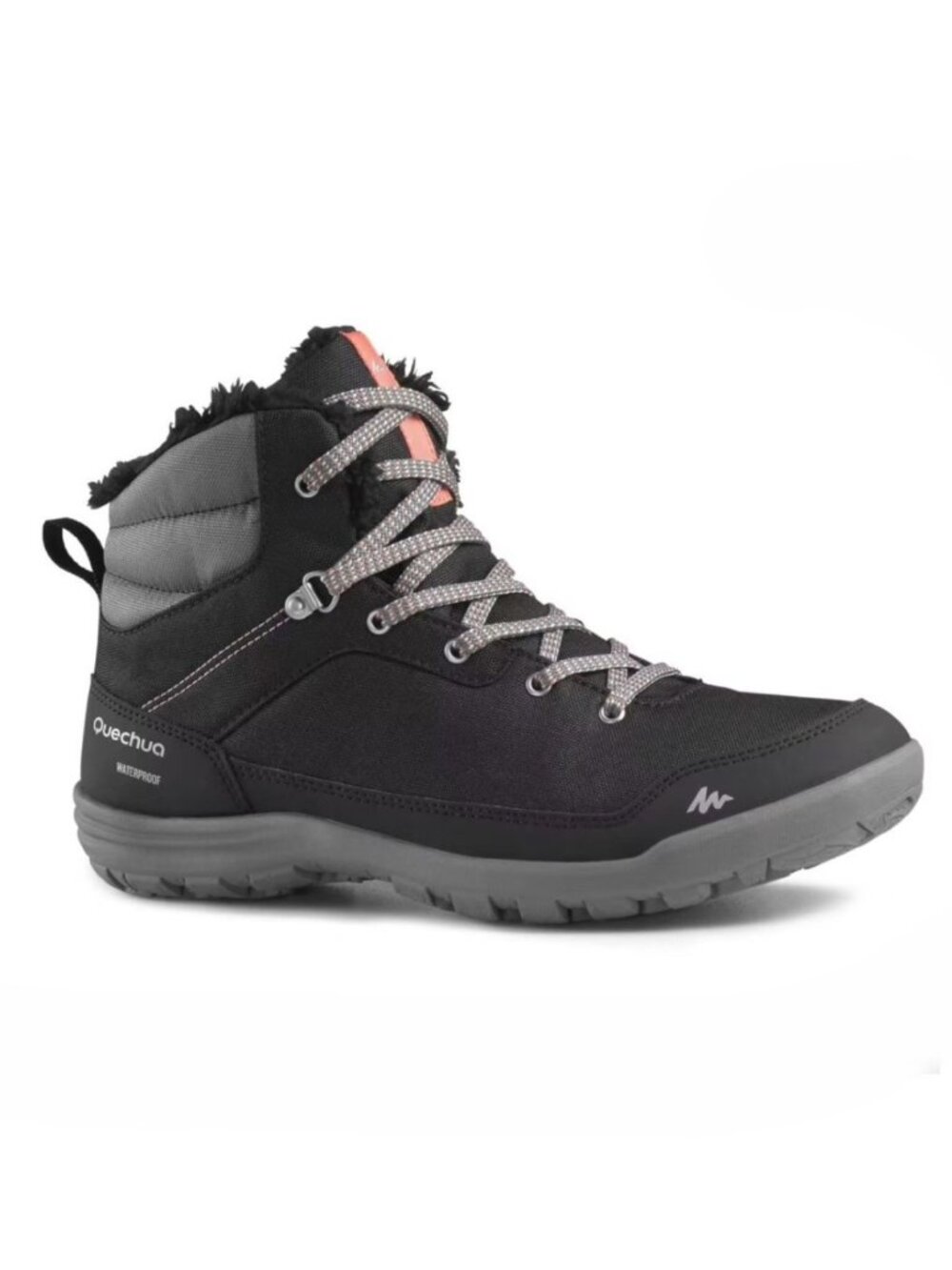 Quecha black gray & coral ankle boots